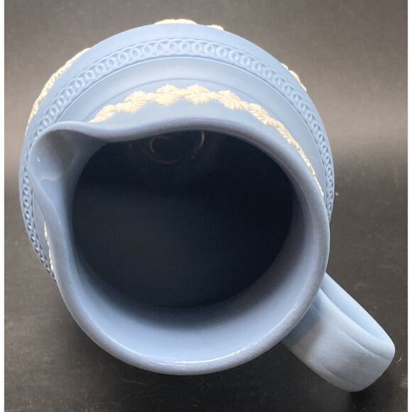 Dudson Hanley Jasper Ware Blue and White Grecian Embossed Pitcher - England Made - Picture 7 of 12